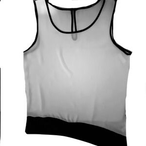Elegant Sheer Black and White Women's Top